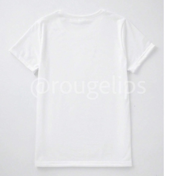 Graphic Appliqué White Summer Tee Shirt Crewneck - Picture 3 of 13